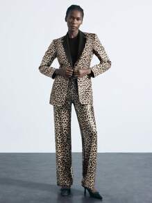 Maija 女士豹纹直筒宽松休闲裤 - 彩色 - 查看 1