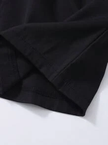 SHEIN Tween Girls Letter Print Dropped Shoulder Zip-Up Hoodie - Multicolor - View 7