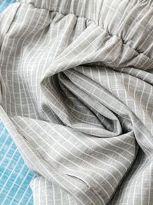 SHEIN LUNE Plus Size Solid Color Front Tie Simple Shorts, Casual Everyday Wear