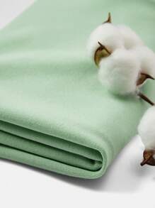 SHEIN Toddler Girls' Basic Oversized Round Neck Long Sleeve Sweatshirt - Mint Green - View 9