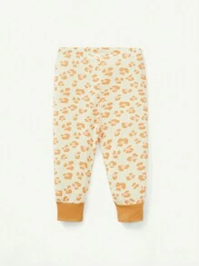 Cozy Pixies 2 件套女婴紧身睡衣套装，圆领上衣和长裤 - 黃色 - 查看 2