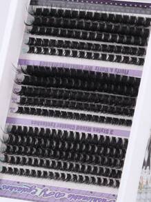 270 /300PCS DIY Lash Extension Kit, 10-18mm Length Mixed Black Single Eyelash Set, D30+D40+D50/60D+80D+100D Black D Curl Eyelash Bundle Extension Kit, Large Capacity Cluster False Eyelashes, Including Mascara Brush Tweezers Double Tip Adhesive Eyelash Removal Cream, For Home And Travel