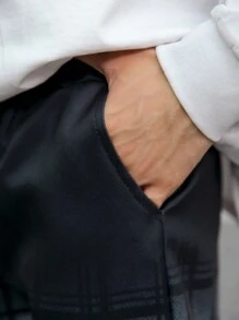 American Plaid Design Boys Vintage Loose Fit Casual Gradient Plaid Pants - Black and White - View 3