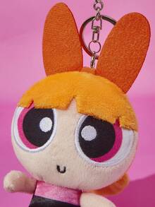 THE POWERPUFF GIRLS X SHEIN 1pc Cartoon Character Fluffy Ornament / Bag Charm - Multicolor - View 6