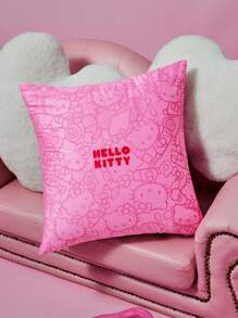 HELLO KITTY AND FRIENDS | SHEIN Kitty Print Pink Decorative Cushion Cover - Pink - View 6