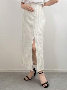 FRIFUL 女士优雅合身开叉设计半身裙