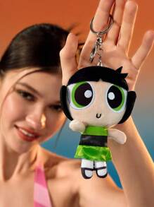 THE POWERPUFF GIRLS X SHEIN 1 件可爱卡通人物毛绒吊坠包配件 - 彩色 - 查看 1