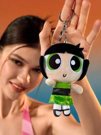THE POWERPUFF GIRLS X SHEIN 1 件可爱卡通人物毛绒吊坠包配件
