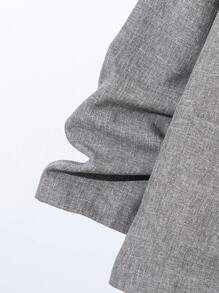 3 件套青少年男童休闲学院风西装外套，搭配双面背心和直筒裤绅士套装 - 卡其色 - 查看 6