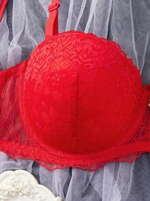 Áo ngực có gọng ren 1 chiếc dành cho nữ - Đỏ - Xem 4