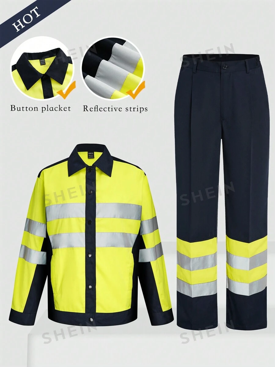 TaskEZ Blusa de manga larga con botones al frente y cuello, y pantalones, uniforme de trabajo de unicolor y parches, ropa de trabajo utilitaria para mujer