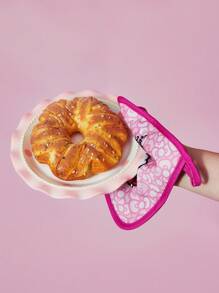 HELLO KITTY AND FRIENDS | SHEIN Maldives & Trilu Chip Print Heat Resistant Kitchen Baking Accessories, Choose From Gloves Or Pot Holders, Oven-Friendly, Thick Pad Insulation - Red - View 2