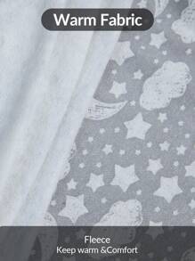 EURMUSE 2Pcs  Collar Detail Printed PJ Set - Grey - View 10