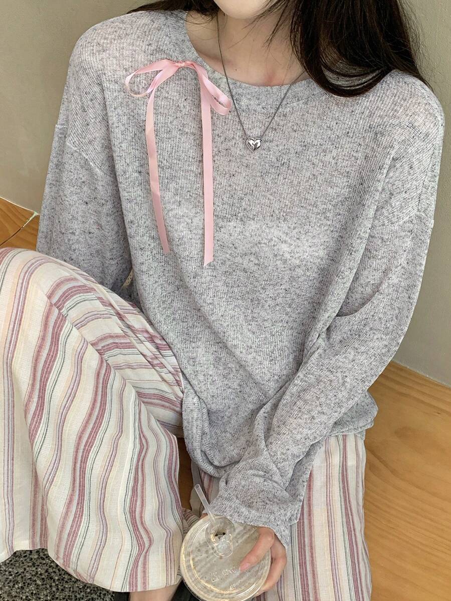 DAZY Áo yếm nơ nữ - Xám - Xem 1