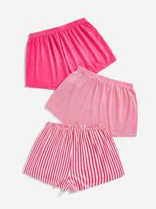 3 Cái/bộ Quần Short Pyjama Kẻ Sọc Nữ - Nhiều màu - Xem 2