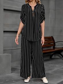 EMERY ROSE Women 2 Pieces Set, Long Sleeve Blouse, Fall/Winter Clothes