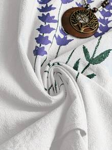 EMERY ROSE 女式无袖印花背心，夏季 - 白色 - 查看 5