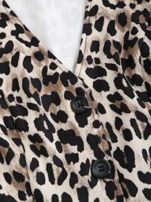 SHEIN Unity Canotta estiva da donna con scollo a V e stampa leopardata alla moda