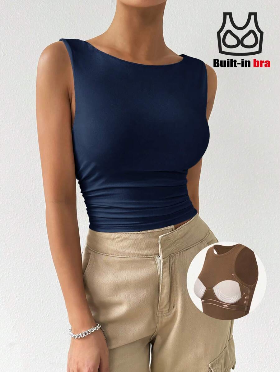 SHEIN EZwear 女士圆领汗衫背心，春夏