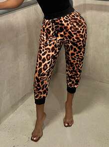 Zolique 女士休闲运动豹纹运动裤 - 彩色 - 查看 7