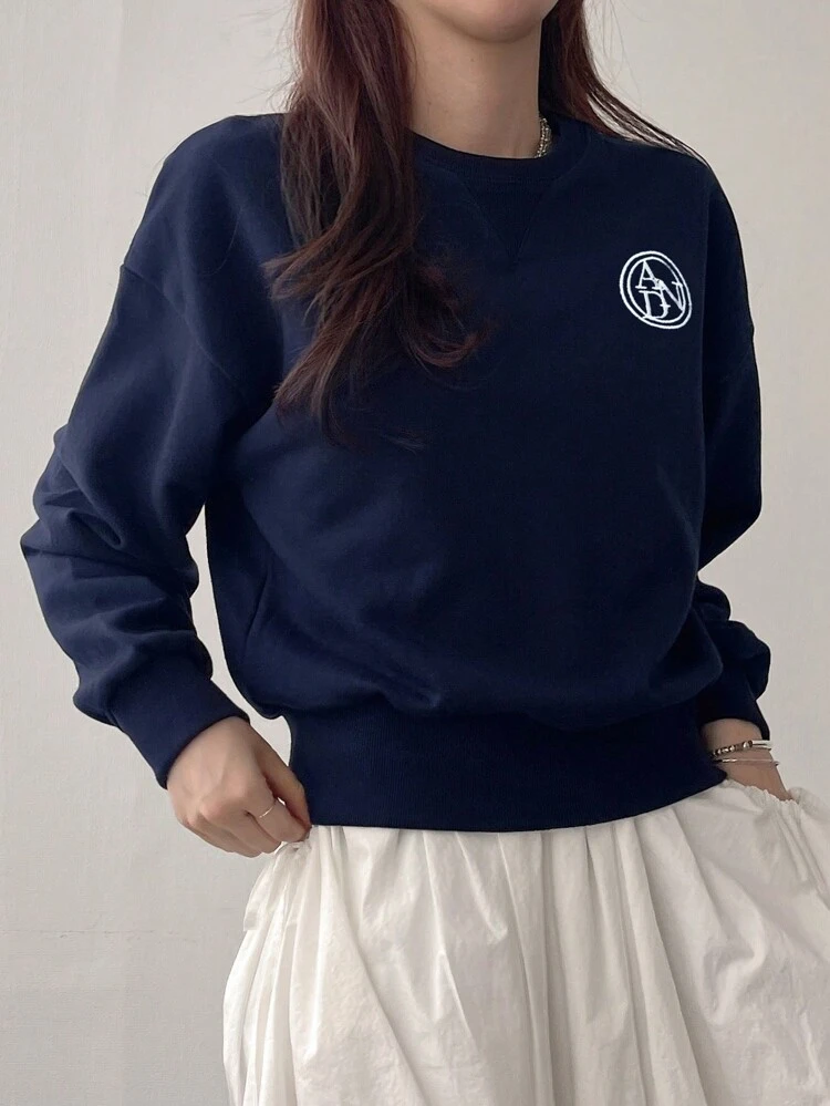 Women's Loose Letter Printed Crew Neck Sweatshirt,Long Sleeve Tops,Fall Clothes