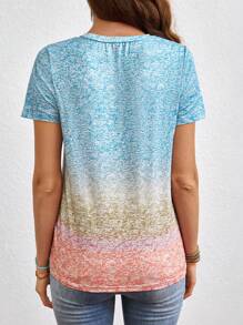 EMERY ROSE Women's Letter Print Short Sleeve T-Shirt - Blue - View 2