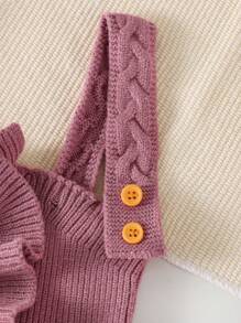 2 件装女婴蝴蝶结针织毛衣连体衣套装，粉色 - 春季/秋季 - 藕粉色 - 查看 7