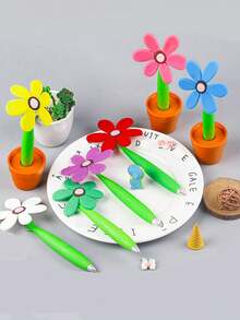 1 Máy Tính Sáng Tạo Dễ Thương Thực Tế Hoạt Hình Vật Có Hoa Hướng Dương Bút Bi, Bút Viết, Hướng Dương Bút Bi - Nhiều màu - Xem 2