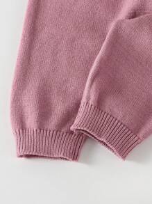 2 件装女婴蝴蝶结针织毛衣连体衣套装，粉色 - 春季/秋季 - 藕粉色 - 查看 3
