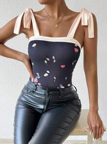 Zolique Body de mujer con suspensores, lazo, parte superior tubo, encaje y posicionamiento de flor