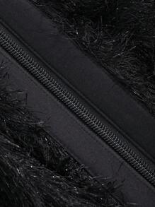 FRIFUL 女士毛绒休闲开衫外套，秋季女装背心大衣 - 黑色 - 查看 10