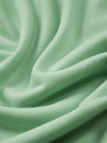 SHEIN Toddler Girls' Basic Oversized Round Neck Long Sleeve Sweatshirt - Mint Green - View 5