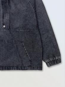 青少年休闲连帽牛仔洗水运动衫，秋冬季