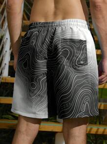 Manfinity Swimmode Men's Ombre Print Beach Shorts - Multicolor - View 2