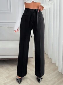 EURMUSE HIGH RISE FLARED TROUSERS - Black - View 3