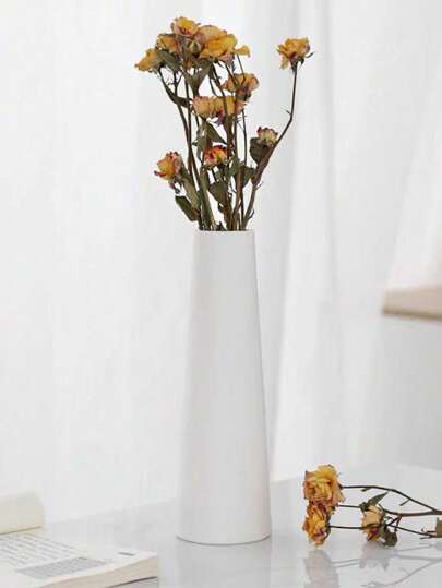 1pc Wit Ceramic Small Vase, Nordic Minimalist ation, Elegante Vase Living Room, Dining Office Hydroponic Flower Plant Moderne Geometric ation Home 7.20in Rama Birthday Graduation Back To School Room Supplies Glass view 4