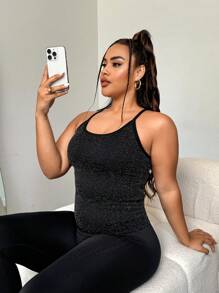 Easithlete 大码 2 件夏季无缝闪亮运动吊带背心，运动装 - 彩色 - 查看 2