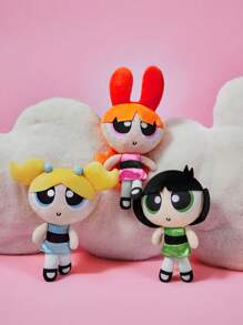 THE POWERPUFF GIRLS X SHEIN Cute Plush Cartoon Character Soft Doll,Y 2 K