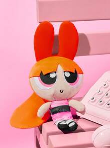 THE POWERPUFF GIRLS X SHEIN Cute Cartoon Character Plush Stuffed Doll - Multicolor - View 3