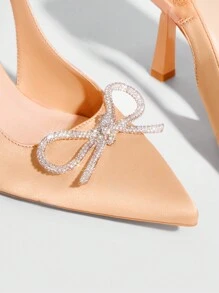 CUCCOO CHICEST Woman Shoes Fashion Point Toe Bow Knot Champagne High Heel Pumps With Ankle Strap For Spring And Summer Vacation Shoes Summer Elegant Heels Halloween