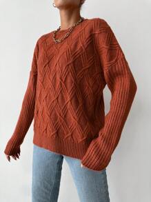 EURMUSE Jednolity Opuszczane ramiona Swetry