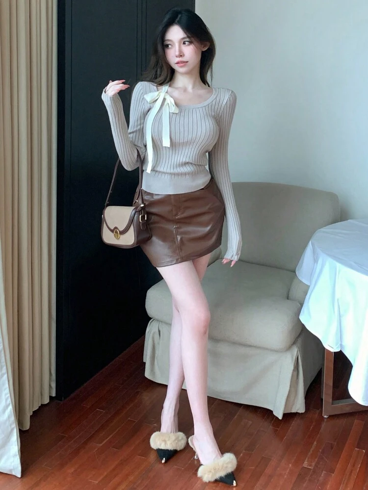 Women's Casual Patchwork Drawstring Pullover Sweater, Spring & Autumn,Fall Women Clothes