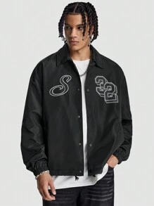 Manfinity VCAY 男士宽松印花长袖夹克和外套，适合秋冬