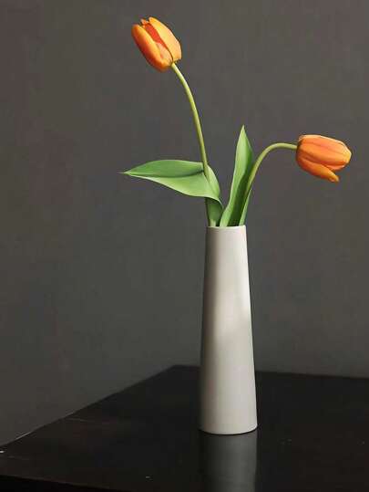 1pc Wit Ceramic Small Vase, Nordic Minimalist ation, Elegante Vase Living Room, Dining Office Hydroponic Flower Plant Moderne Geometric ation Home 7.20in Rama Birthday Graduation Back To School Room Supplies Glass