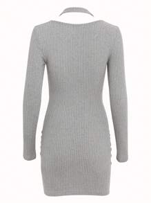 DAZY Women Halter Patchwork Mini Dress,Fall Women Clothes