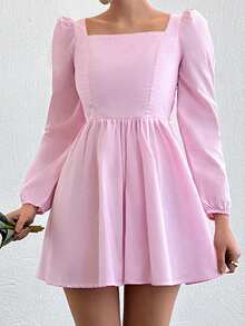 EURMUSE Vestido Rosa Con Detalles De Lazo - Rosa - Ver 4