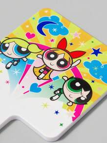 The Powerpuff Girls | ROMWE 1pc Customized Makeup Mirror, Portable Compact Mirror For Touch-Up, Cute Design For Girls - Multicolor - View 5