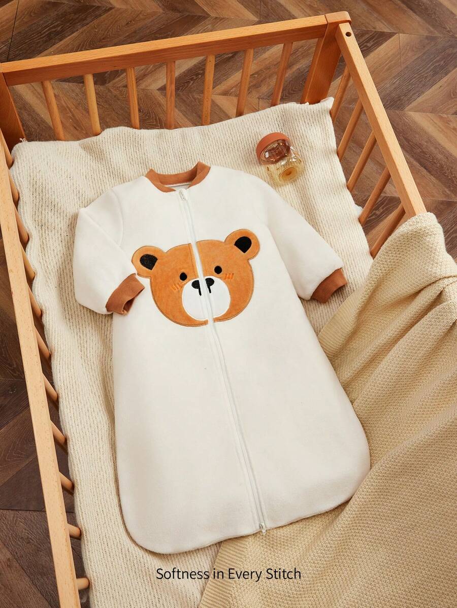 Cozy Pixies 1pc Cozy Cub Autumn/ Embroidered Bear Head Sleeping Bag