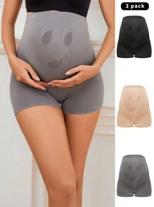 Moonlight&Mama 3 件套孕妇高腰弹力可爱印花舒适内衣 - 彩色 - 查看 3