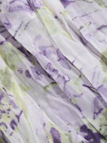 DAZY Vestido casual suelto de tiras de espagueti con volantes en el bajo y estampado floral para mujer